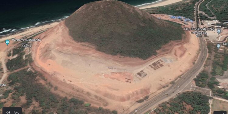 రుషికొండలో అక్రమార్కులు