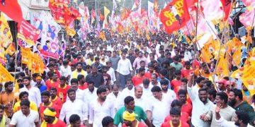 పిఠాపురంలో యువగళం పాదయాత్రకు.. పోటెత్తిన జనసంద్రం