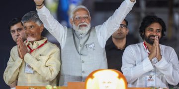 విజయవాడలో ఎన్డీయే అగ్రనేతల రోడ్‌ షో