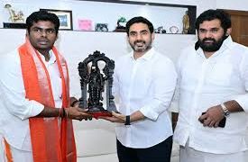 తమిళనాడు బీజేపీ మాజీ చీఫ్‌ అన్నామలైతో మంత్రి లోకేష్‌ భేటీ