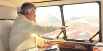 ఉత్తరాంధ్ర ప్రాజెక్టుల పురోగతిపై సీఎం చంద్రబాబు ఏరియల్ విజిట్